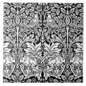 William Morris Brother Rabbit Black & White Tegeltje (Voorkant)