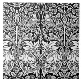 William Morris Brother Rabbit Black & White Tegeltje