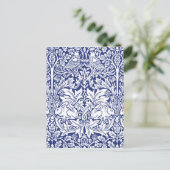 William Morris Brother Rabbit Blue  Pattern Briefkaart (Staand voorkant)