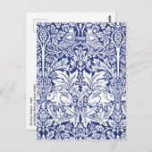 William Morris Brother Rabbit Blue  Pattern Briefkaart (Voorkant / Achterkant)
