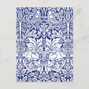 William Morris Brother Rabbit Blue  Pattern Briefkaart