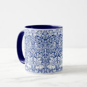 William Morris Brother Rabbit Blue  Pattern Mok (Voorkant links)