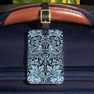 William Morris Brother Rabbit Lichtblauw Zwart Bagagelabel