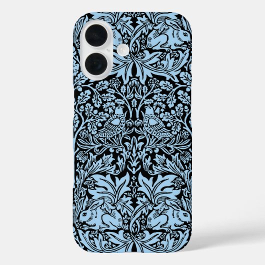 William Morris Brother Rabbit Lichtblauw Zwart Case-Mate iPhone Case (Achterkant)