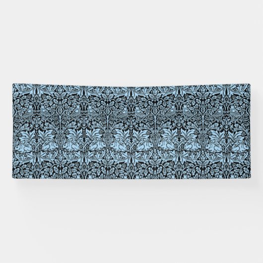 William Morris Brother Rabbit Lichtblauw Zwart Spandoek (Horizontaal)