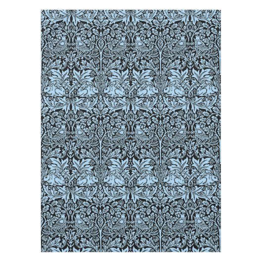 William Morris Brother Rabbit Lichtblauw Zwart Tafelkleed (Voorkant)
