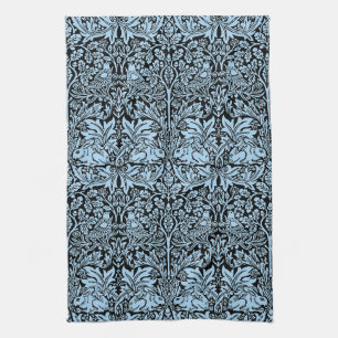 William Morris Brother Rabbit Lichtblauw Zwart Theedoek