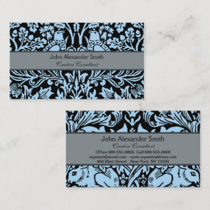 William Morris Brother Rabbit Lichtblauw Zwart Visitekaartje