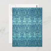 William Morris Brother Rabbit Pattern in Blue Briefkaart (Voorkant / Achterkant)