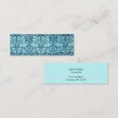 William Morris Brother Rabbit Pattern in Blue Mini Visitekaartje (Voorkant / Achterkant)