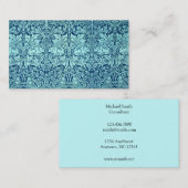 William Morris Brother Rabbit Pattern in Blue Visitekaartje (Voorkant / Achterkant)