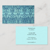 William Morris Brother Rabbit Pattern in Blue Visitekaartje (Voorkant / Achterkant)