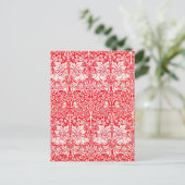 WIlliam Morris Brother Rabbit Pattern in Red Briefkaart (Staand voorkant)