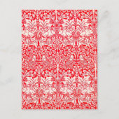 WIlliam Morris Brother Rabbit Pattern in Red Briefkaart (Voorkant)
