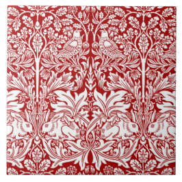 William Morris Brother Rabbit Red & White Tegeltje
