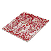 William Morris Brother Rabbit Red & White Tegeltje (Zijkant)