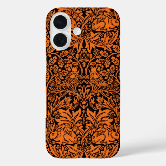 William Morris Brother Rabbit Roest Zwart Patroon Case-Mate iPhone Case (Achterkant)