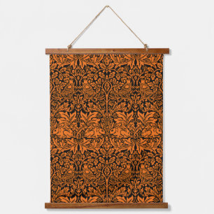 William Morris Brother Rabbit Roest Zwart Patroon Hangend Wandkleed