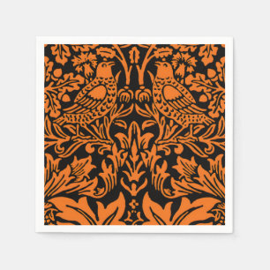William Morris Brother Rabbit Roest Zwart Patroon Servet