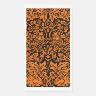 William Morris Brother Rabbit Roest Zwart Patroon Servet