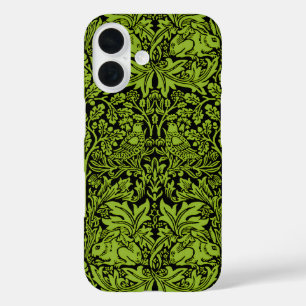 William Morris Brother Rabbit Salie Groen Zwart iPhone 16 Hoesje