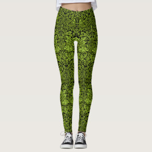 William Morris Brother Rabbit Saliegroen Zwart Leggings