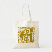  William Morris Brown Beige Monogram A Tote Bag (Voorkant)