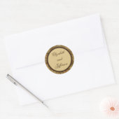 William Morris Brown Leaves Monogrammed Sticker (Envelop)