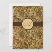 William Morris Brown Leaves Wedding Invitation Kaart (Achterkant)