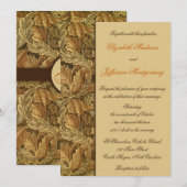 William Morris Brown Leaves Wedding Invitation Kaart (Voorkant / Achterkant)
