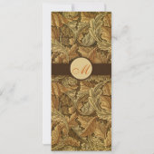 William Morris Brown Leaves Wedding Invitation Kaart (Achterkant)