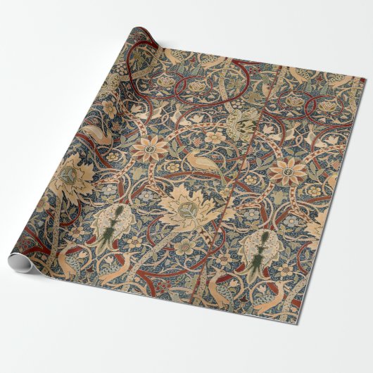 William Morris Bullerswood Faux Tapestry Cadeaupapier (Uitgerold)