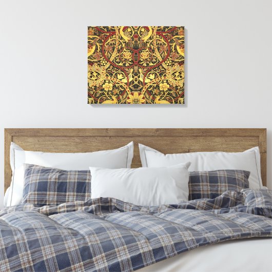 William Morris Bullerswood Faux Tapestry Canvas Afdruk (Insitu (Slaapkamer))