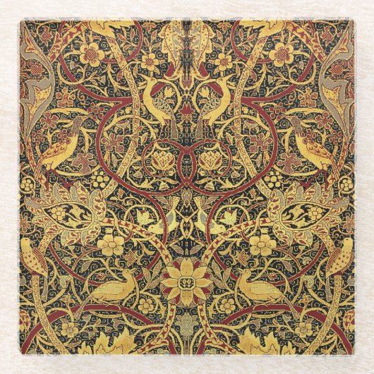 William Morris Bullerswood Faux Tapestry Glazen Onderzetter (Voorkant)