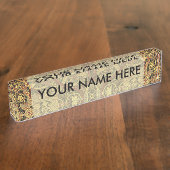 William Morris Bullerswood Faux Tapestry Naambordje (Zijkant)