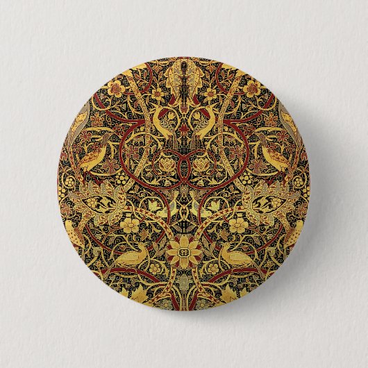 William Morris Bullerswood Faux Tapestry Ronde Button 5,7 Cm (Voorkant)