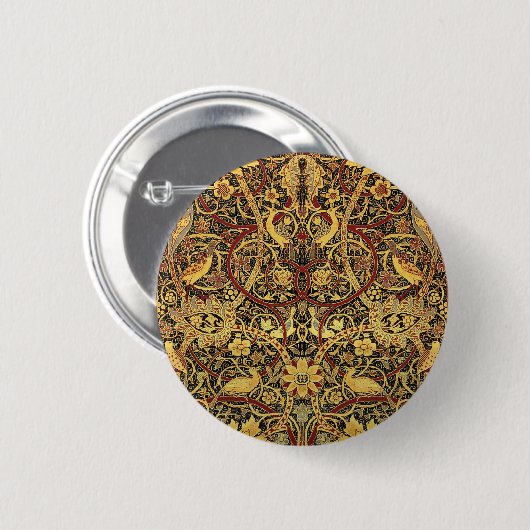 William Morris Bullerswood Faux Tapestry Ronde Button 5,7 Cm (Voorkant /achterkant)