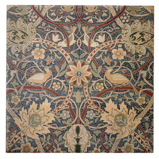 William Morris Bullerswood Faux Tapestry Tegeltje (Voorkant)