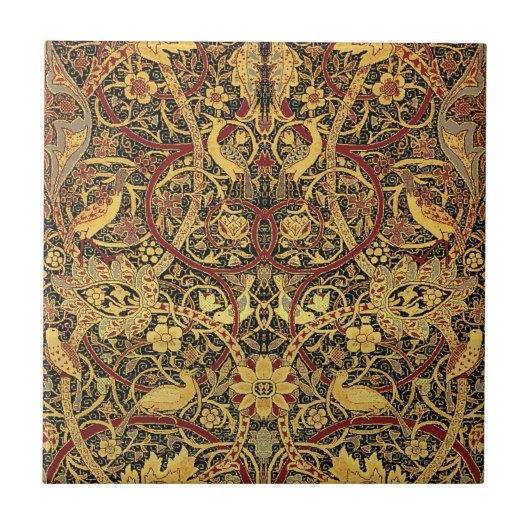 William Morris Bullerswood Faux Tapestry Tegeltje (Voorkant)