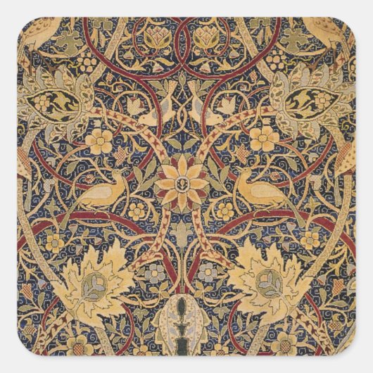William Morris Bullerswood Faux Tapestry Vierkante Sticker (Voorkant)