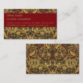 William Morris Bullerswood Faux Tapestry Visitekaartje (Voorkant / Achterkant)