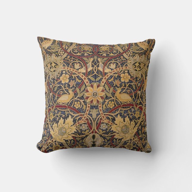 William Morris Bullerswood Faux Tapijt Kussen (Voorkant)