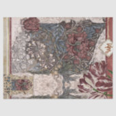  William Morris Burgundy Collage ontkoppeling Tissuepapier (Voorkant)