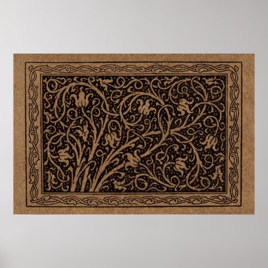 William Morris Campion Gefineerd Leren Damast Poster (Voorkant)