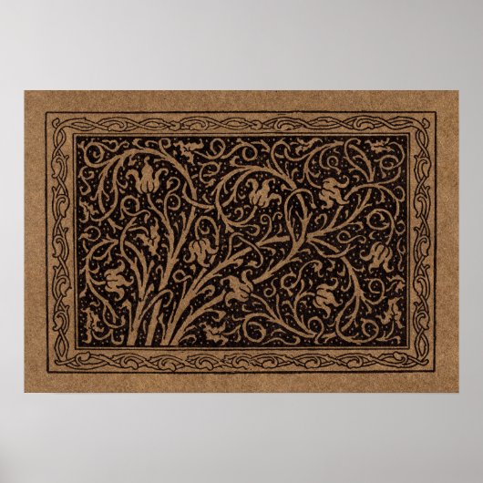 William Morris Campion Gefineerd Leren Damast Poster (Voorkant)