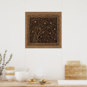 William Morris Campion Gefineerd Leren Damast Poster (Keuken)