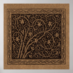 William Morris Campion Gefineerd Leren Damast Poster