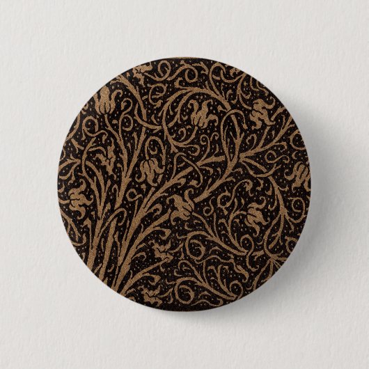 William Morris Campion Gefineerd Leren Damast Ronde Button 5,7 Cm (Voorkant)