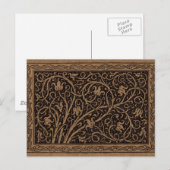 William Morris Campion Gestempeld Leren Damast Briefkaart (Voorkant / Achterkant)