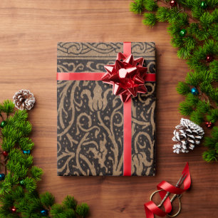 William Morris Campion Gestempeld Leren Damast Cadeaupapier